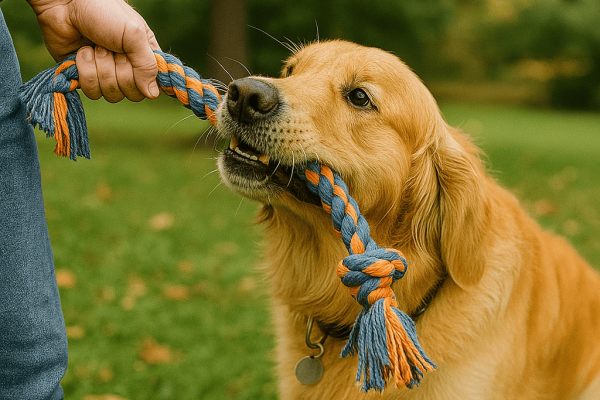 A_photograph_captures_a_Golden_Retriever_with_a_we