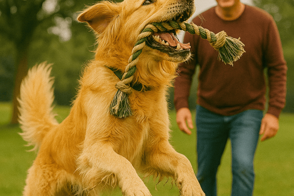 A_photograph_captures_a_golden_retriever_mid-leap_