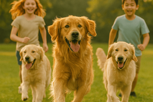 A_photograph_captures_three_Golden_Retrievers_runn